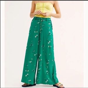 NWT Free People Bennie Pant Lucky Green Combo